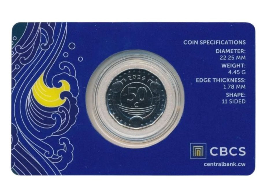 Curacao en Sint Maarten 50 cent 2026 in coincard, Ophalen of Verzenden, Zuid-Amerika, Losse munt