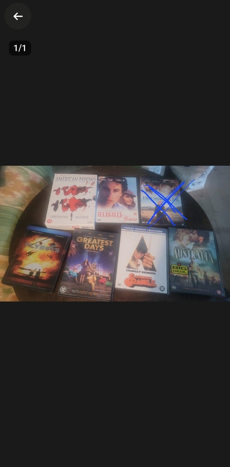 Diverse DVD's - American Psycho, Clockwork Orange, Australia, Ophalen