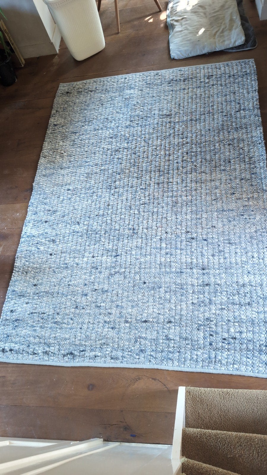 Wollen vloerkleed, Ophalen, Blauw, 150 tot 200 cm, 200 cm of meer
