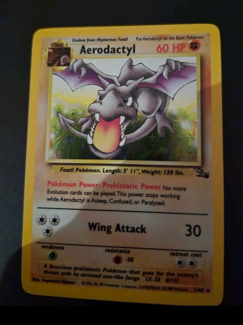 Aerodactyl Pokémon Kaart - Oude Generatie, Hobby en Vrije tijd, Verzamelkaartspellen | Pokémon, Ophalen of Verzenden, Gebruikt