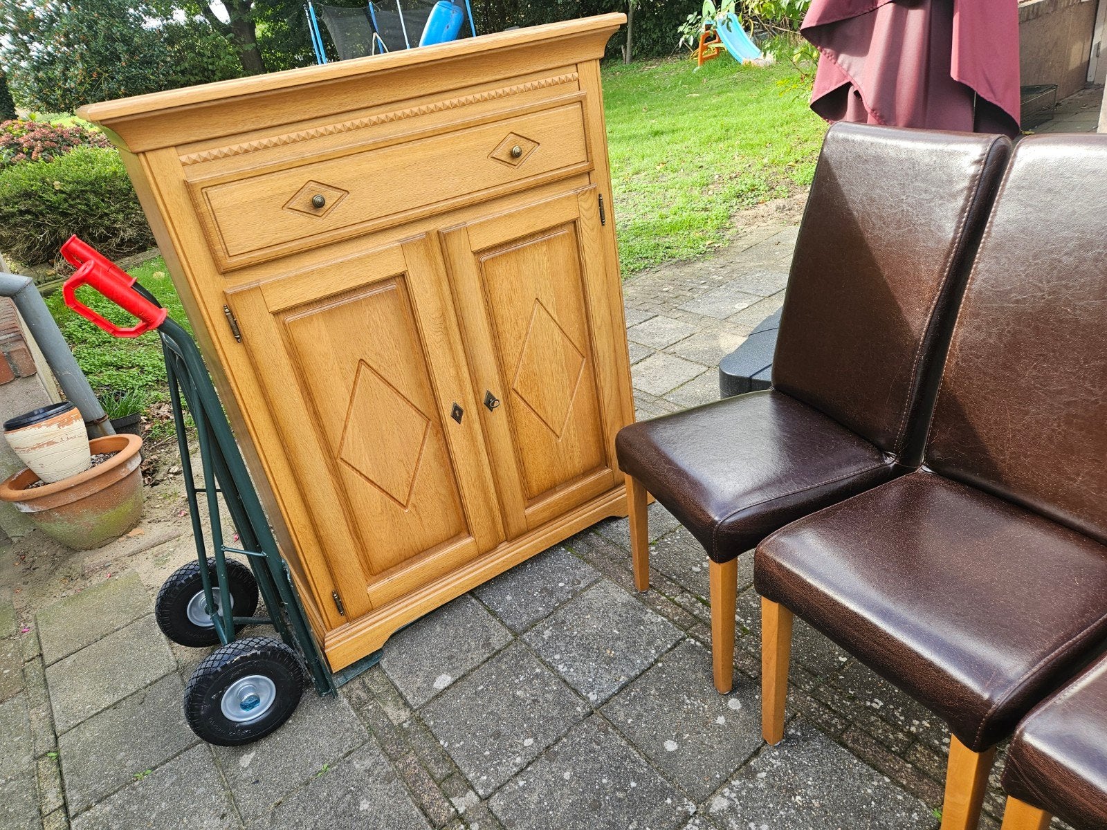Eikenhouten meubelset: TV-meubel, dressoir en Salontafel, Huis en Inrichting, Ophalen, Gebruikt, Met lade(s), Klassiek, Landelijk