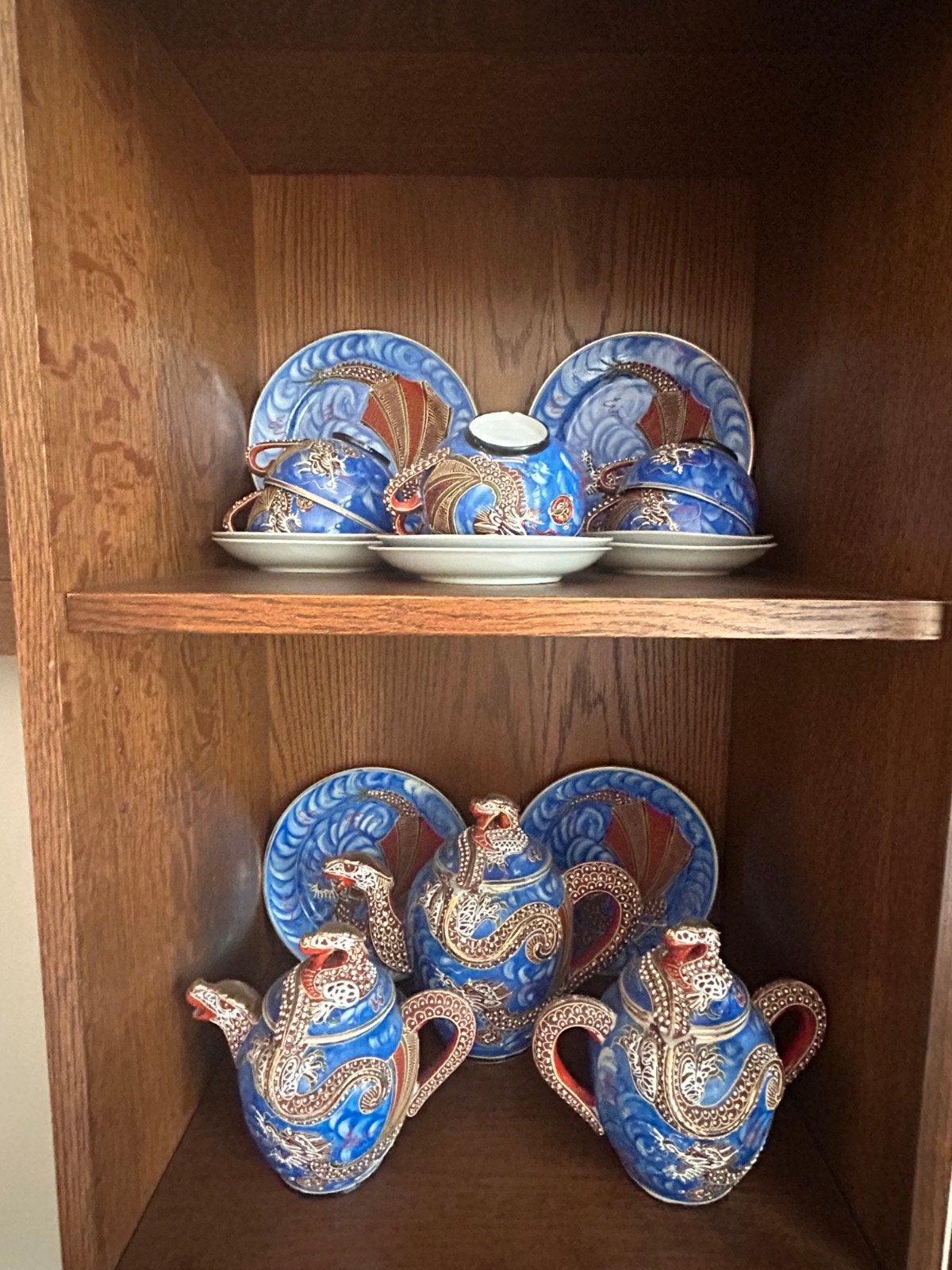 Vintage dragonware set, Ophalen of Verzenden