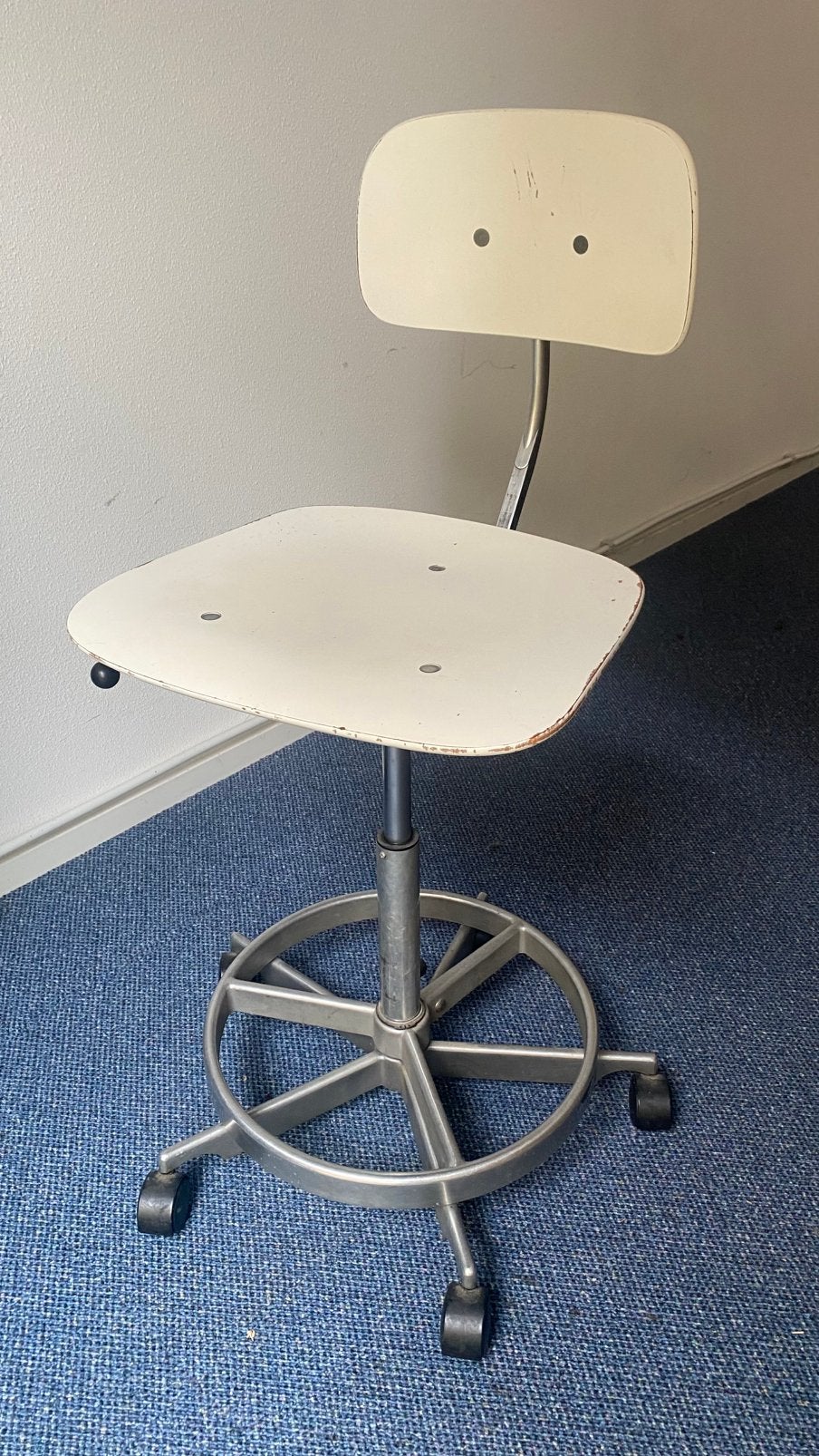 Scandinavisch Design Vintage Bureaustoel, Huis en Inrichting, Ophalen, Gebruikt, Wit, Bureaustoel