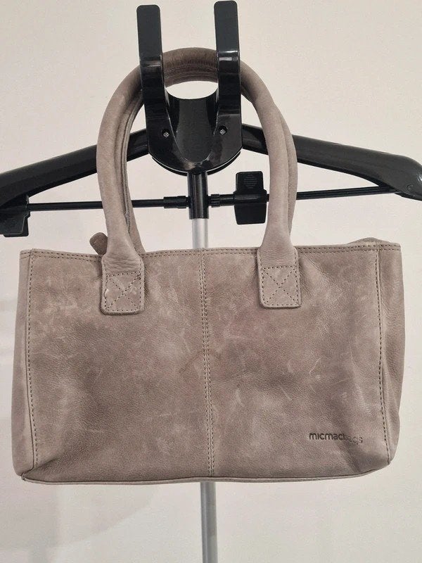 Micmacbags Leren Handtas Taupe Shopper Vintage Look, Ophalen of Verzenden, Beige, Handtas