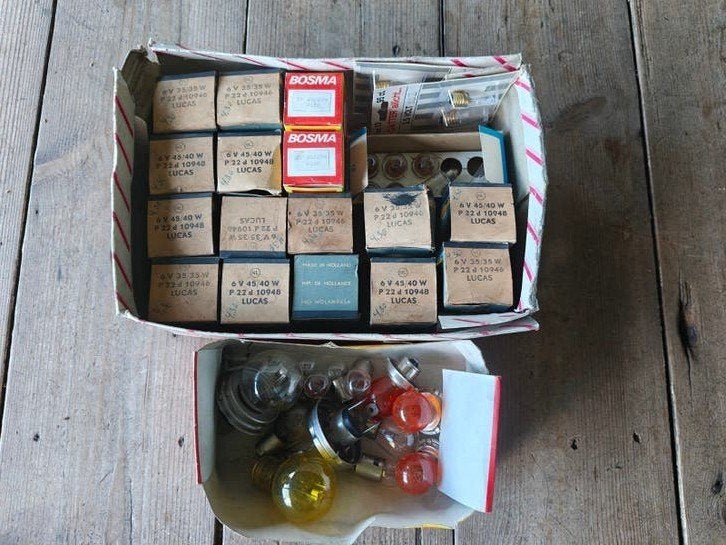 Vintage Lucas en Bosma lampen - Diverse Types, Motoren, Onderdelen | Oldtimers, Ophalen of Verzenden, Gebruikt