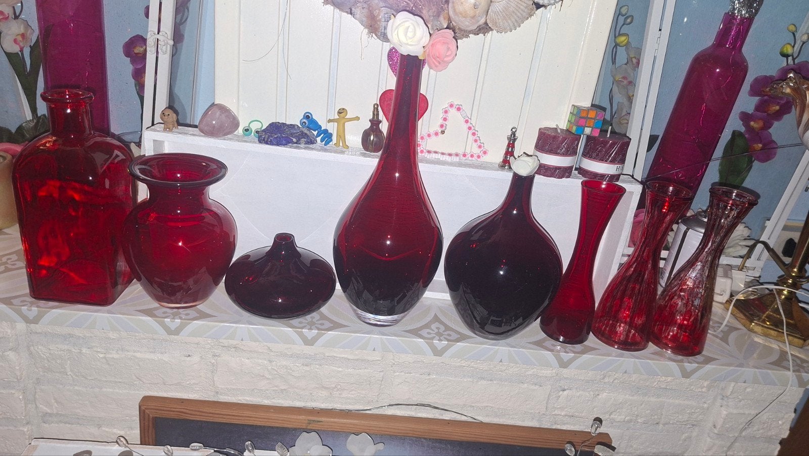 Diverse Rode Glazen Vazen Collectie, Antiek en Kunst, Ophalen of Verzenden
