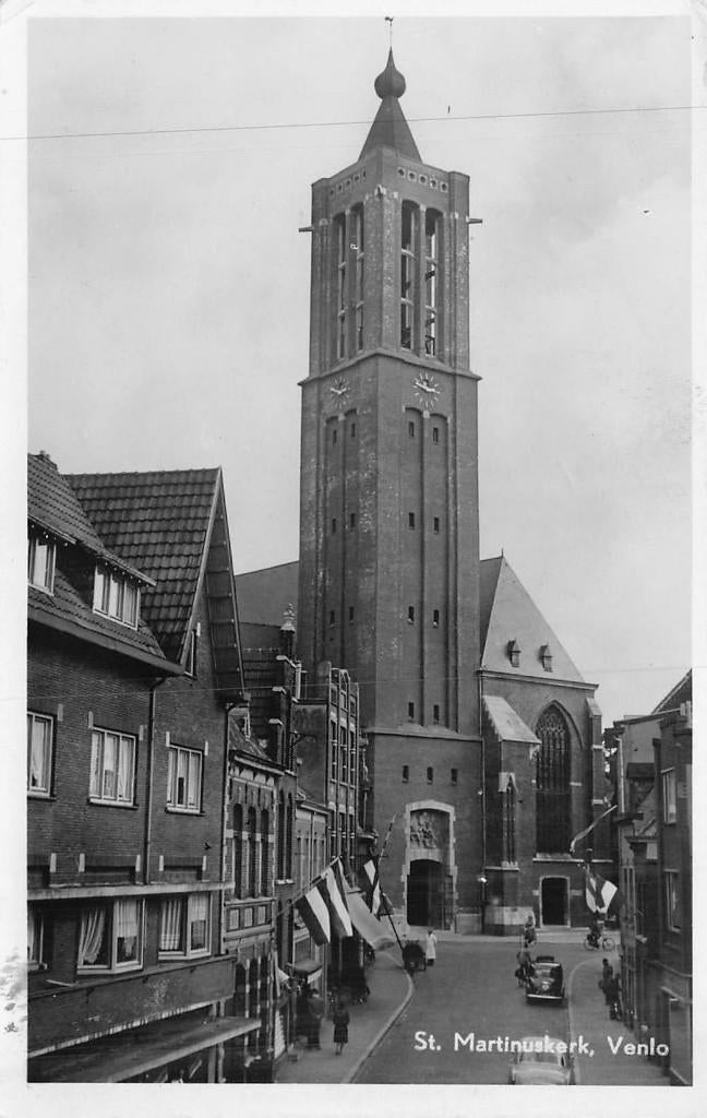 154 Venlo - Martinuskerk  1955, Ophalen of Verzenden, 1940 tot 1960, Gelopen, Limburg