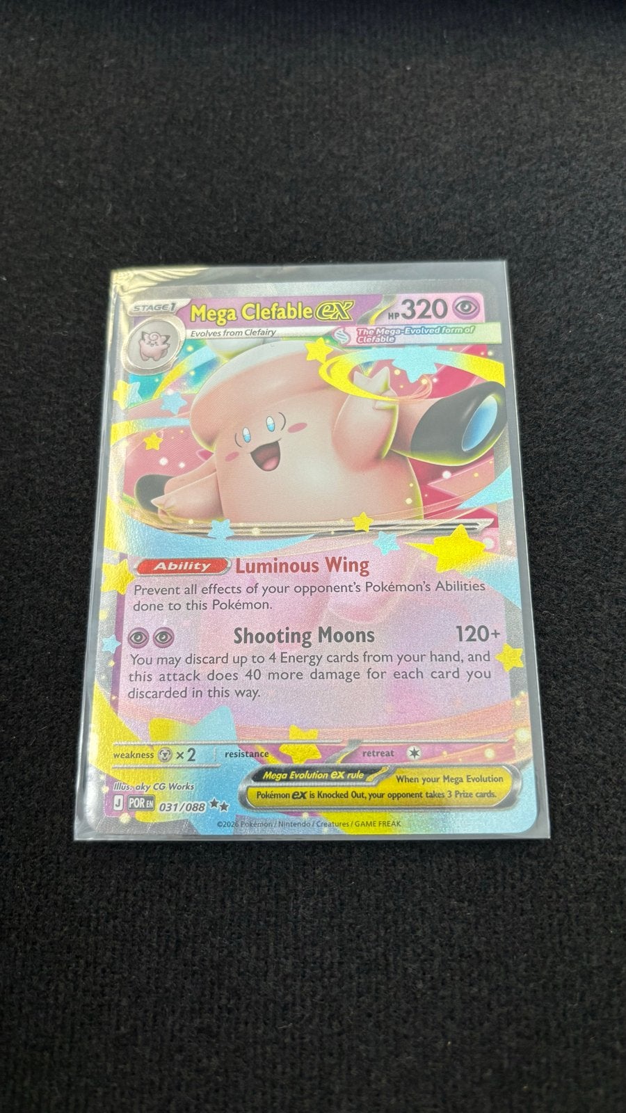 Mega Clefable ex Pokémon kaart 031/088, Ophalen of Verzenden, Zo goed als nieuw, Losse kaart