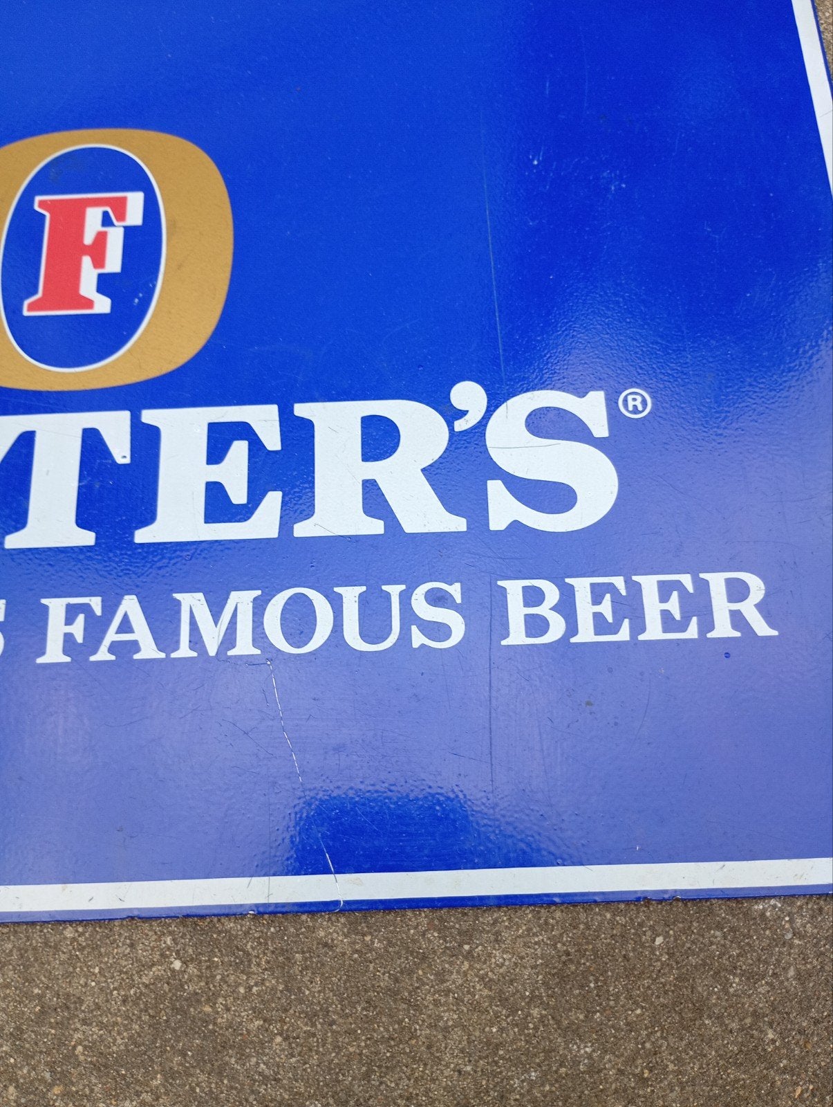 Fosters Beer, Reclame bord van metaal, Verzamelen, Ophalen of Verzenden, Zo goed als nieuw, Reclamebord, Plaat of Schild, Overige merken