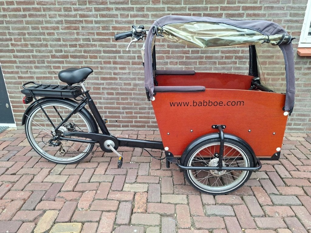 Babboe E bakfiets, 4 kinderen of meer, Huif, Zo goed als nieuw, Schijfrem