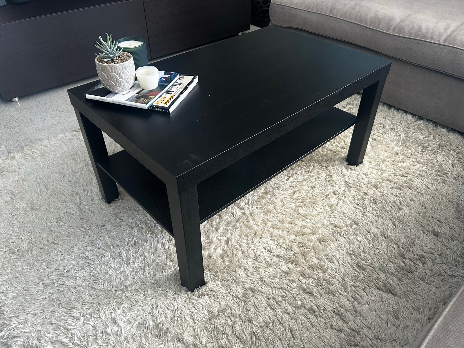 Zwarte Salontafel voor Woonkamer - Modern en Praktisch, Ophalen, Gebruikt, 100 tot 150 cm, 50 tot 100 cm