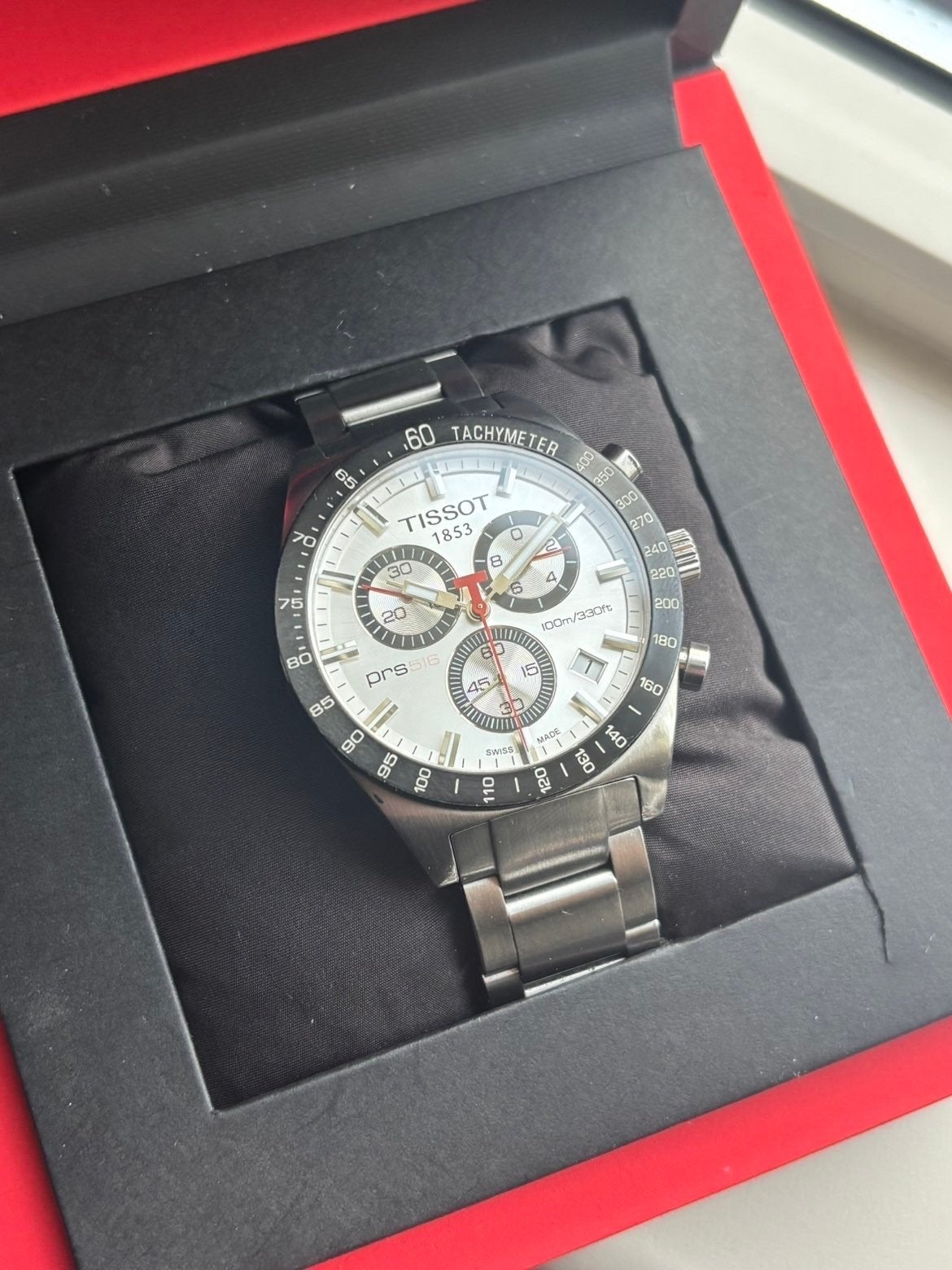 Tissot PRS 516 Chronograaf Herenhorloge - Zo goed als nieuw, Staal, Verzenden, Tissot, Polshorloge