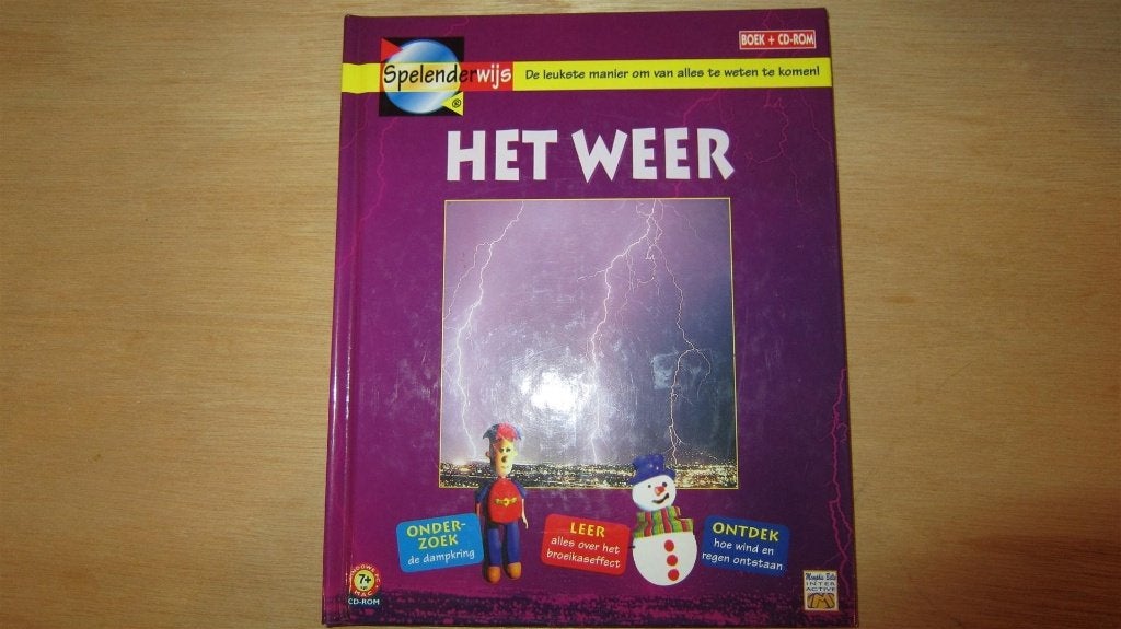 Leuk kinderboek over “ Het Weer” met cd-rom ZGAN, Ophalen of Verzenden, Zo goed als nieuw, Non-fictie