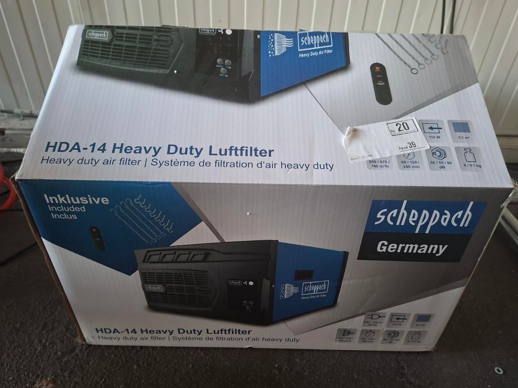 Scheppach HDA-14 Heavy Duty Luchtfilter - Z.G.A.N., Ophalen, Zo goed als nieuw, Afzuiger