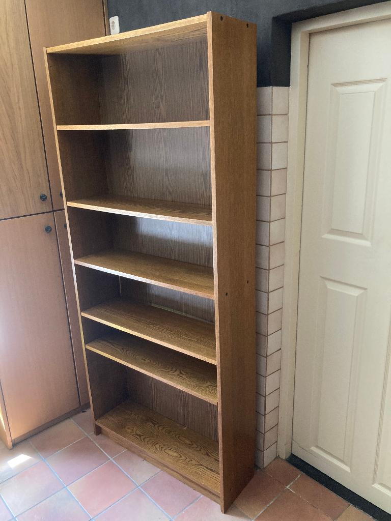 2 Ikea Billy boekenkasten breed hoog boekenkast eikenpatroon, Huis en Inrichting, Met plank(en), 200 cm of meer, Zo goed als nieuw