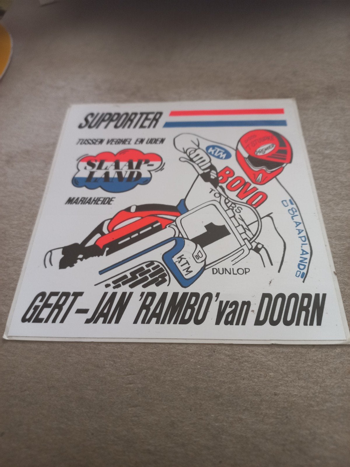 Vintage Supporter Sticker Gert-Jan 'Rambo' van Doorn, Verzamelen, Ophalen of Verzenden
