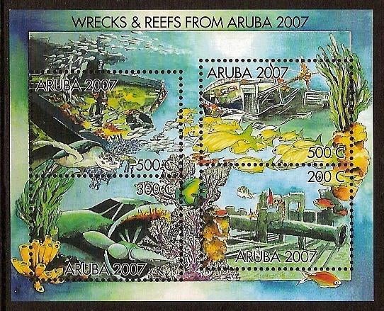 Aruba 380 postfris Wrakken van het rif 2007, Ophalen of Verzenden, Postfris