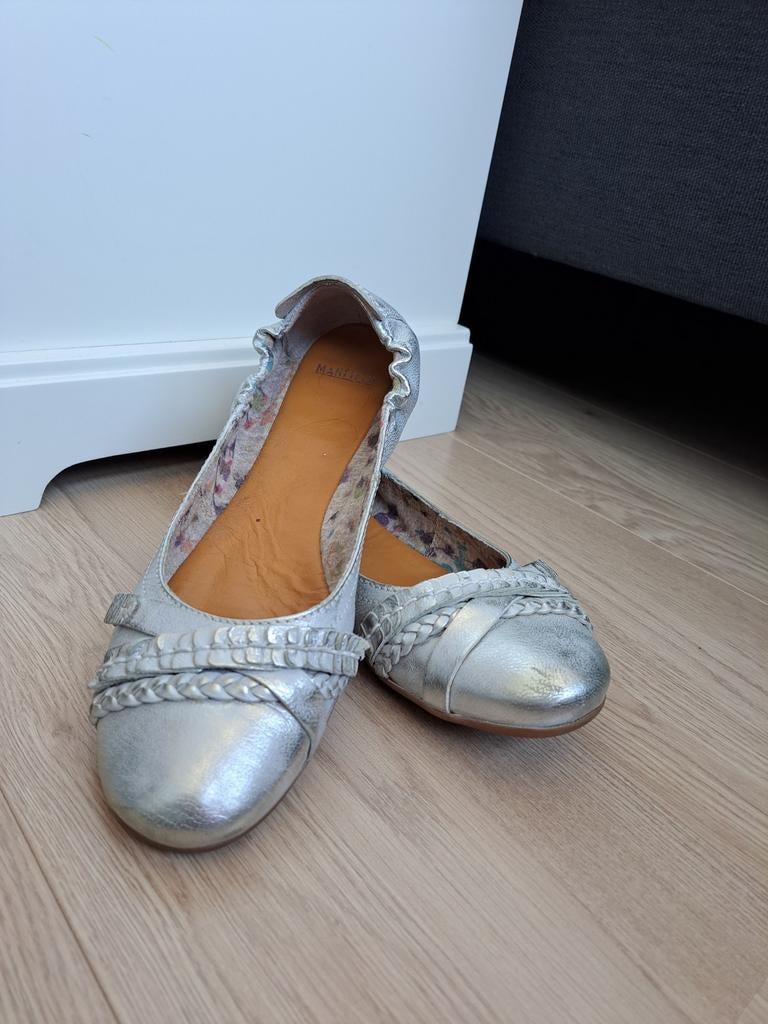 Zilverkleurige manfield ballerina's maat 41, Ophalen, Overige kleuren, Ballerina's, Zo goed als nieuw