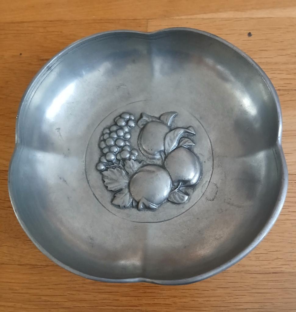 Art Nouveau Tinnen Schaal Handgemaakt Kunstwerk Marinoni, Ophalen of Verzenden