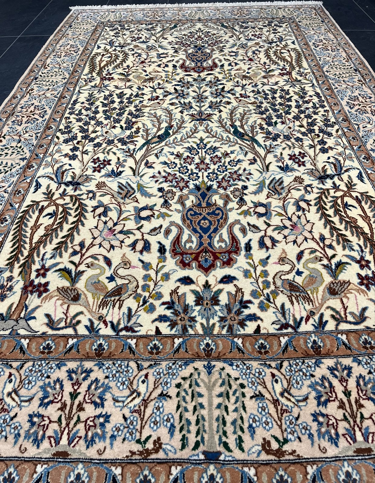 Prachtig Perzisch tapijt Nain met zijde 158x260cm, Huis en Inrichting, 150 tot 200 cm, 200 cm of meer, Ophalen of Verzenden, Zo goed als nieuw