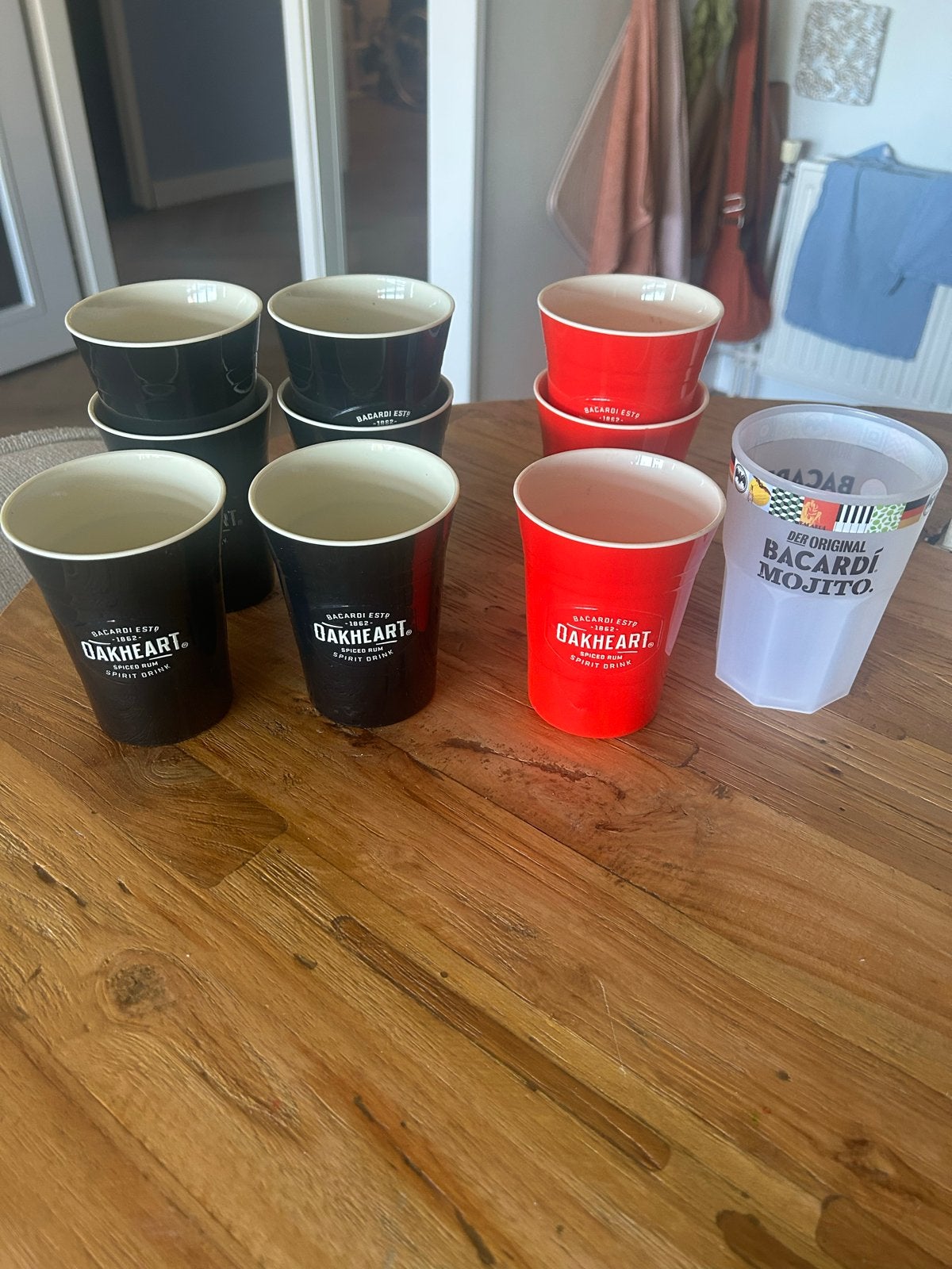 Bacardi Oakheart & Mojito Bekers - Set van 9, Kunststof, Ophalen of Verzenden, Meerkleurig, Overige merken