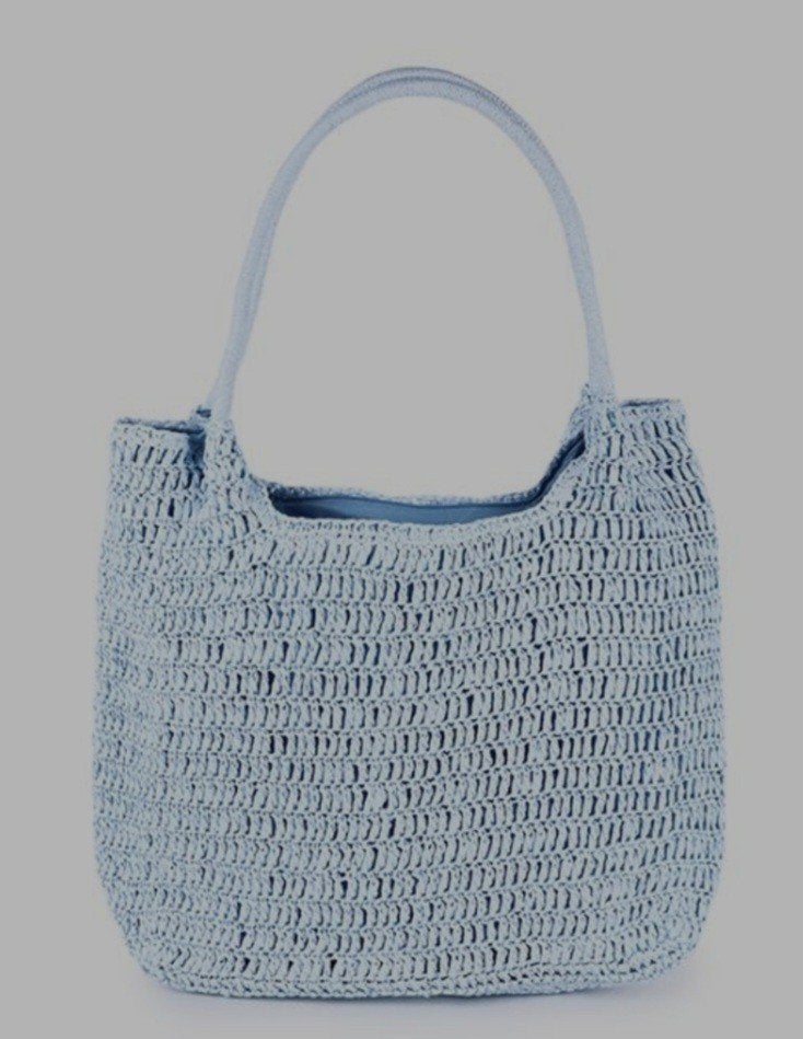 Leuke babyblauwe strandtas met rits, Ophalen of Verzenden