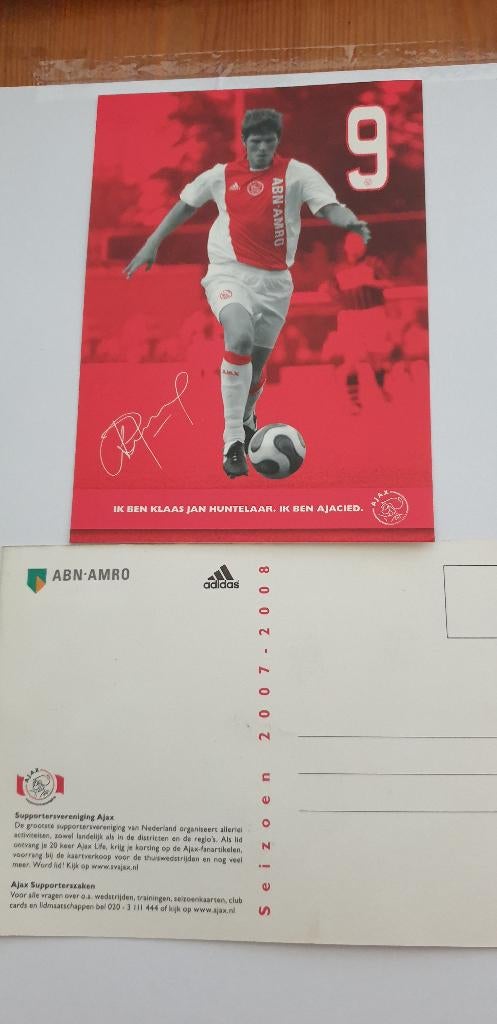 3071 ajax 2007-2008 klaas jan huntelaar, Verzenden, 1980 tot heden, Sport en Spel