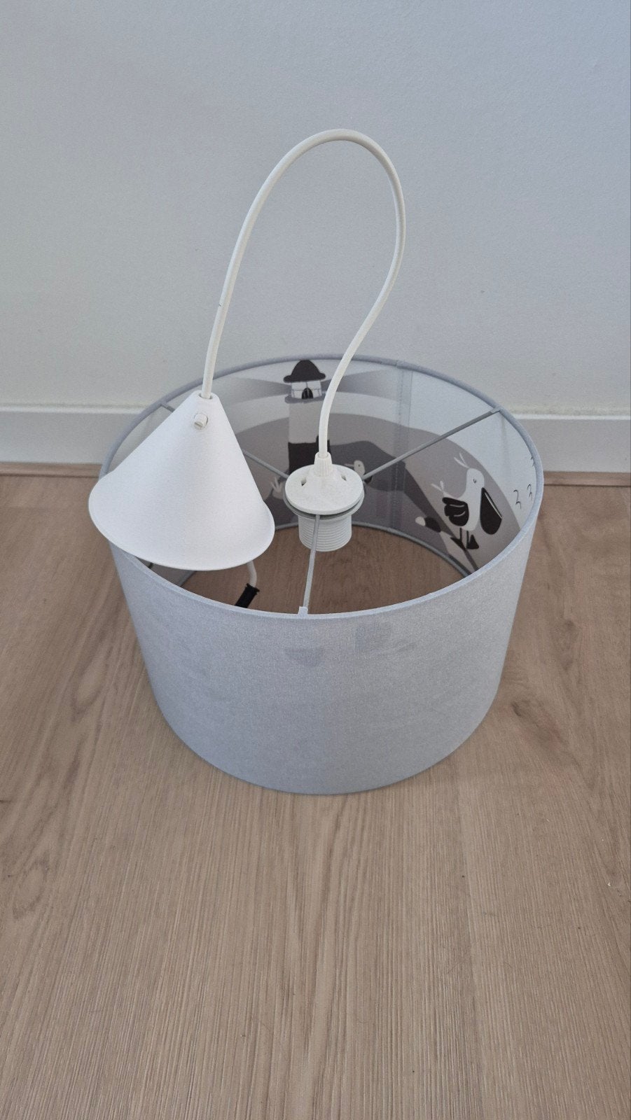 Little Dutch Sailors Bay Hanglamp - Blauw met Silhouet, Ophalen, Textiel, E27 (groot), Zo goed als nieuw