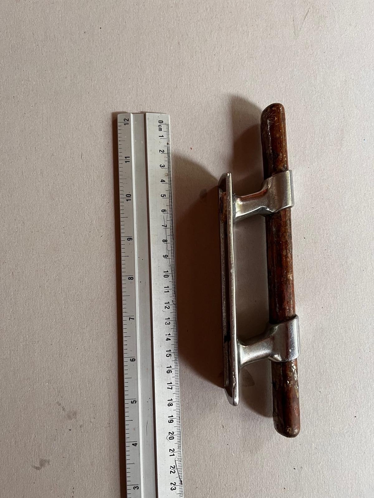 Stokbolder / bootkikker chroom & hout, Watersport en Boten, Ophalen of Verzenden, Gebruikt