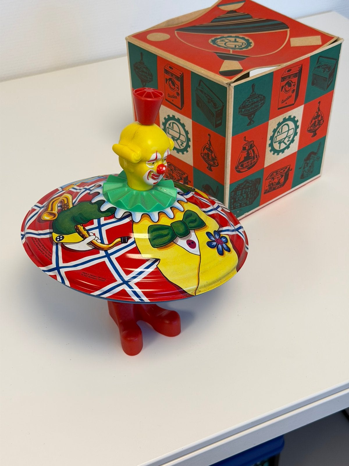 Vintage Karl Rohrseitz Clown Blikken Tol West Germany antiek, Antiek en Kunst, Ophalen of Verzenden