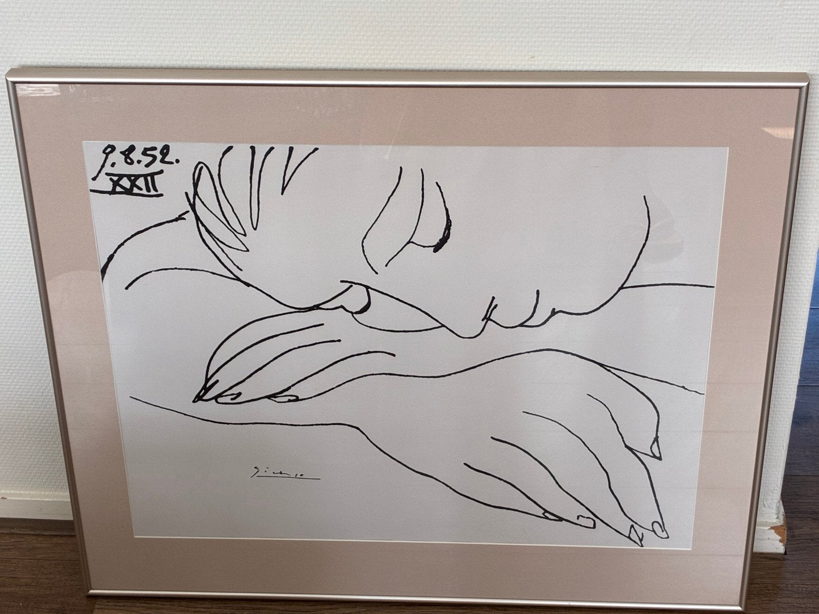 Litho Picasso Slapende Vrouw - Professioneel Ingelijst, Antiek en Kunst, Kunst | Litho's en Zeefdrukken, Ingelijst, Ophalen, Portret en Figuren