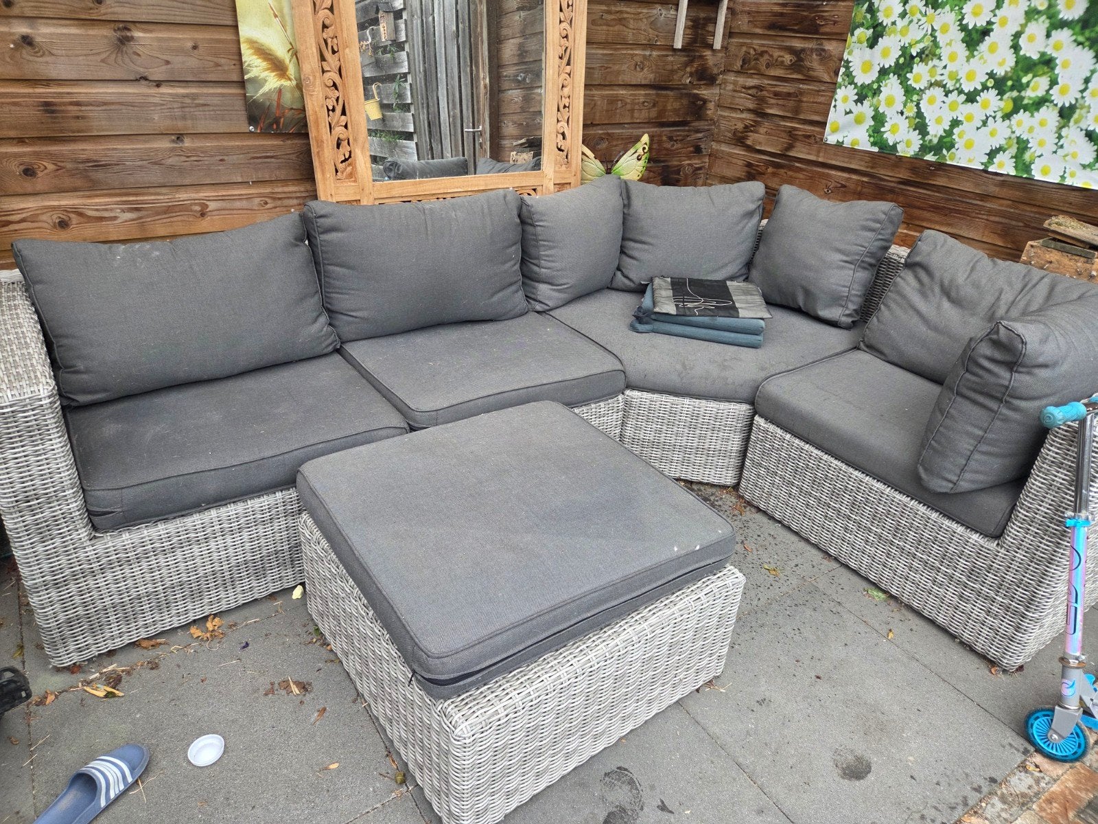 Lounge set, Tuin en Terras, Tuinsets en Loungesets, Ophalen, 5 zitplaatsen, Kunststof, Gebruikt
