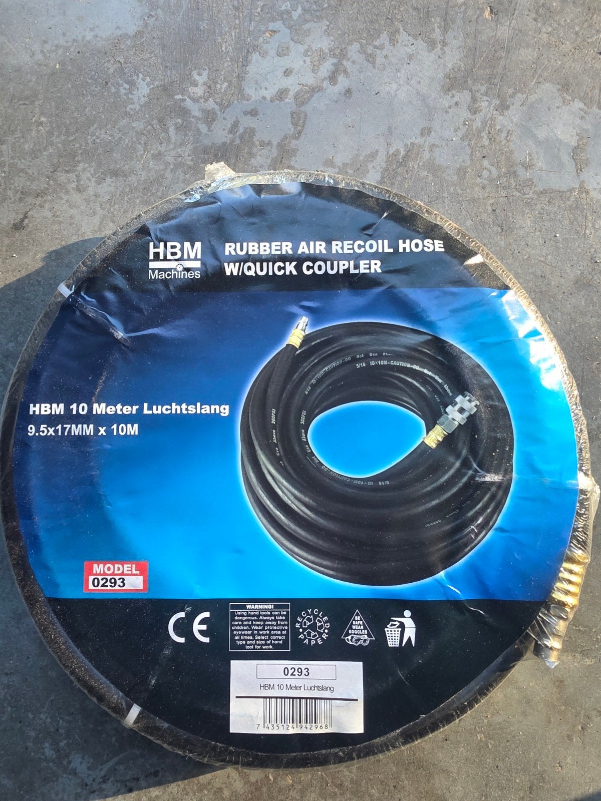 HBM 10 Meter Luchtslang met snelkoppeling  3 stuks, Doe-het-zelf en Verbouw, 100 liter of meer, Ophalen of Verzenden, Nieuw