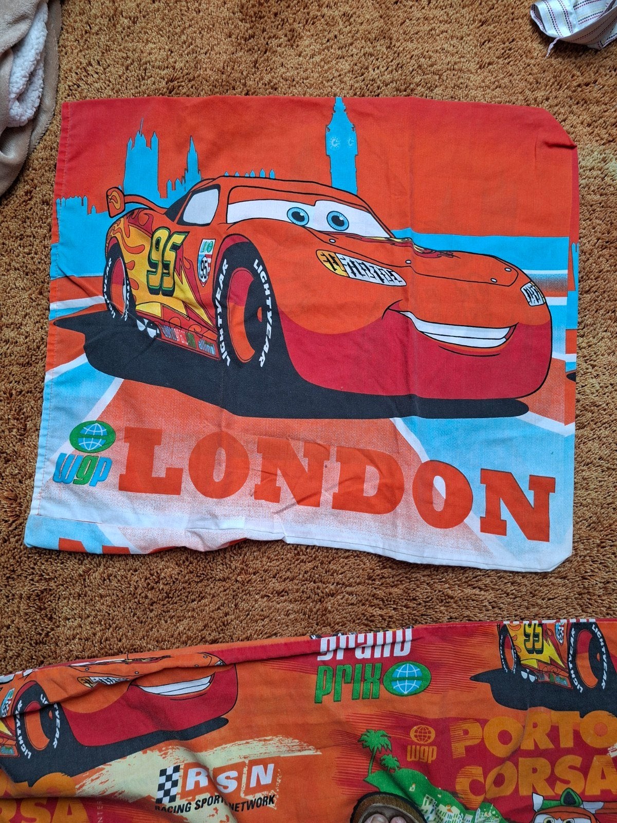 Cars Dekbedovertrek - Bliksem McQueen London, Gebruikt, Overige merken, Dekbedovertrek, Oranje