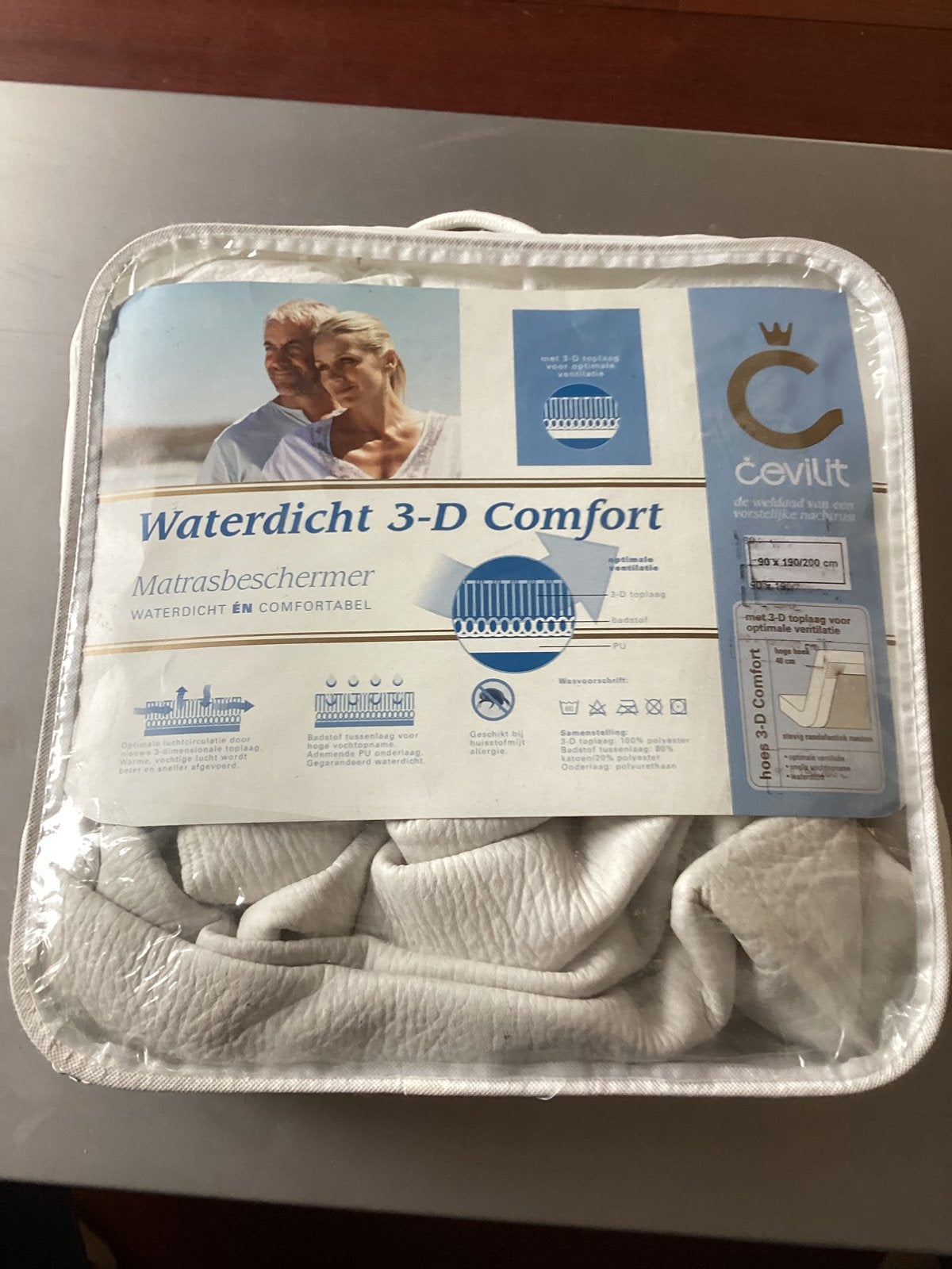 Cevilit Waterdicht 3-D Comfort Matrasbeschermer, 90 cm, Eenpersoons, Nieuw, Ophalen of Verzenden
