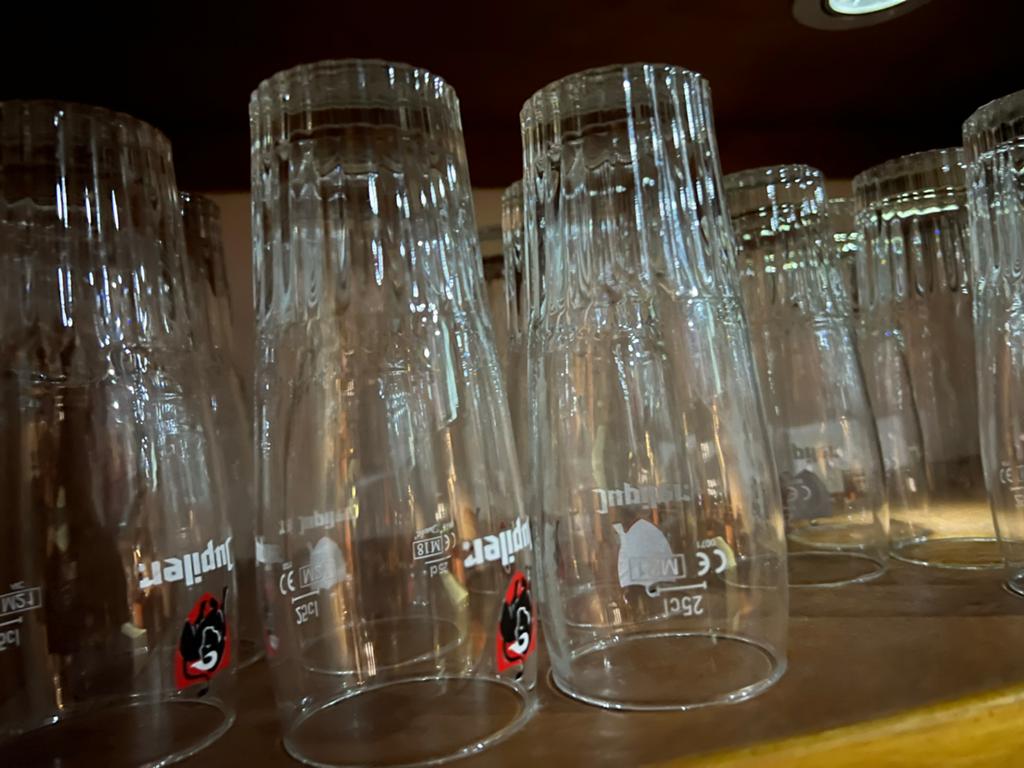 Jupiler glazen 25cl, Verzamelen, Glas en Borrelglaasjes, Ophalen, Zo goed als nieuw, Bierglas