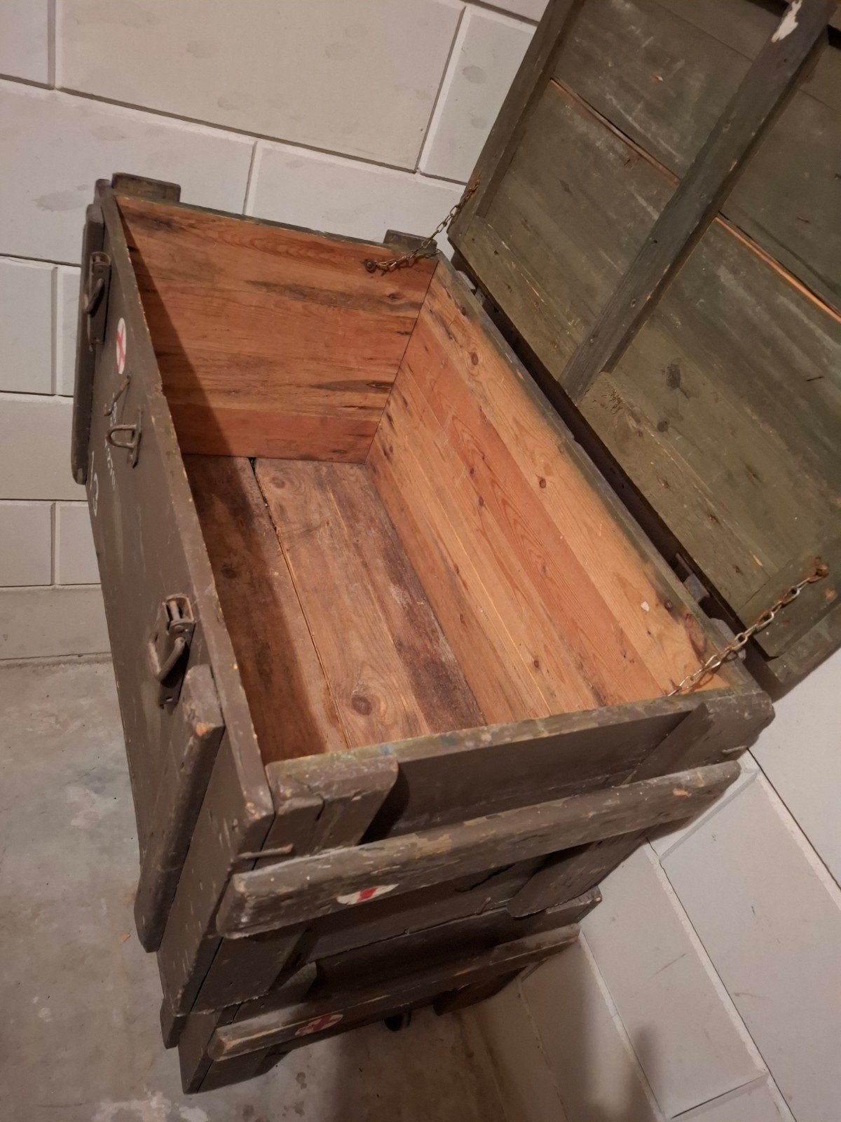 Vintage Legerkist - Houten Opbergkist, Ophalen of Verzenden, Landmacht, Overige gebieden, Kist of Geocache