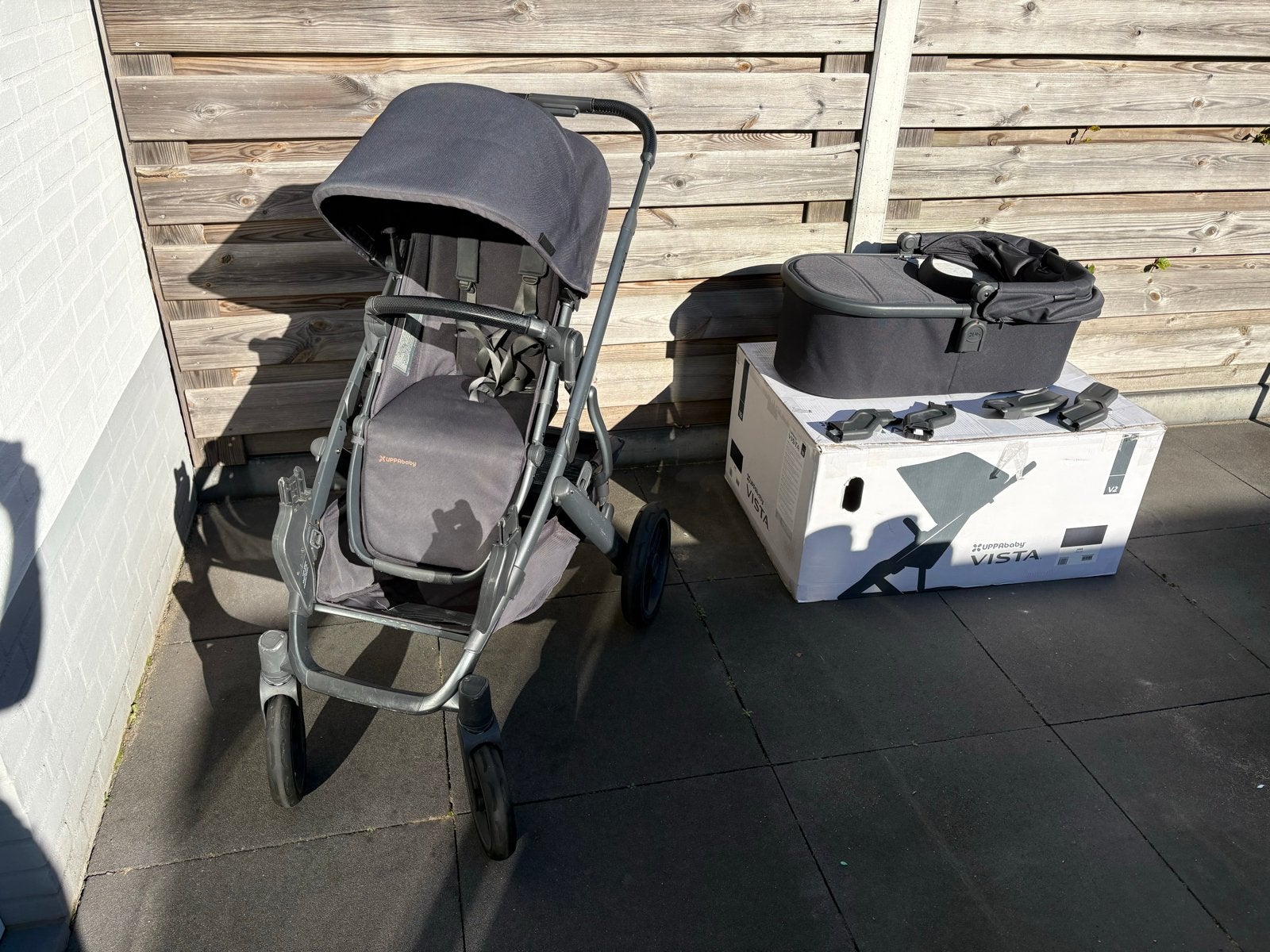 UppaBaby Vista V2 met reiswieg en kinderstoel, Gebruikt, Met reiswieg, Ophalen, Kinderwagen