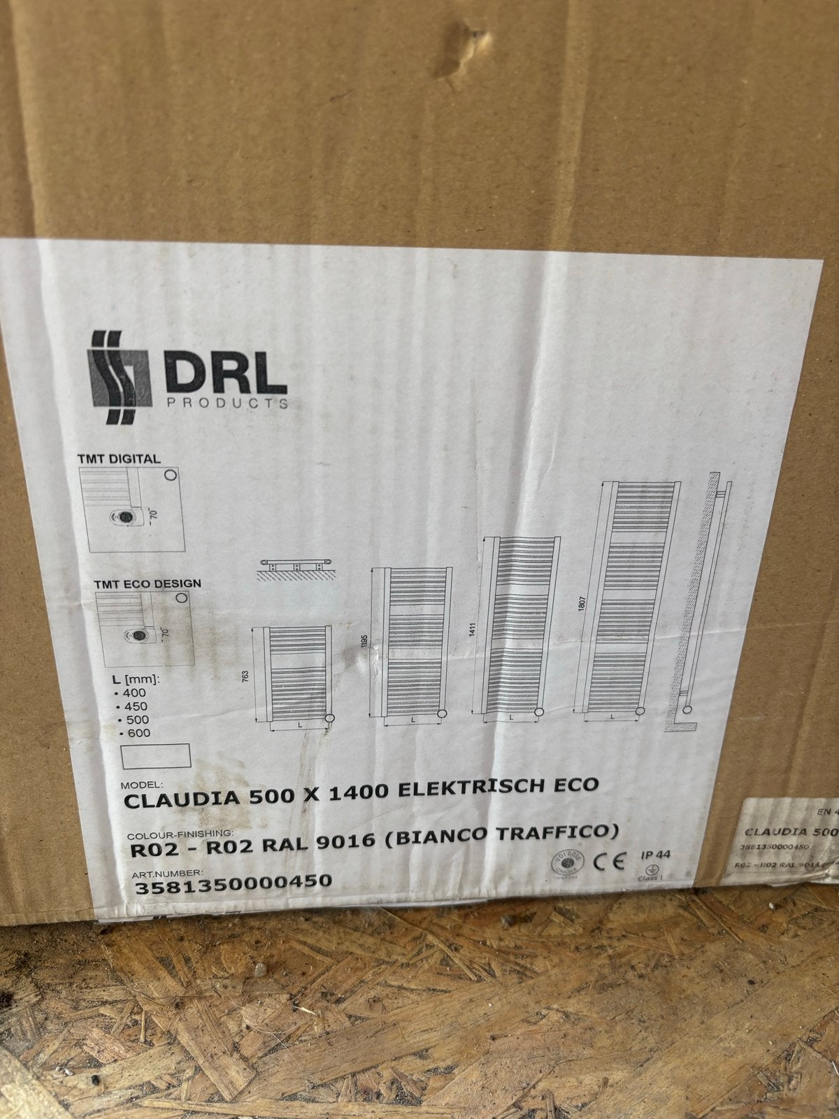 3 stuks nieuwe DRL elektrische designradiator - Wit, Ophalen, 500 tot 800 watt, Radiator, Nieuw