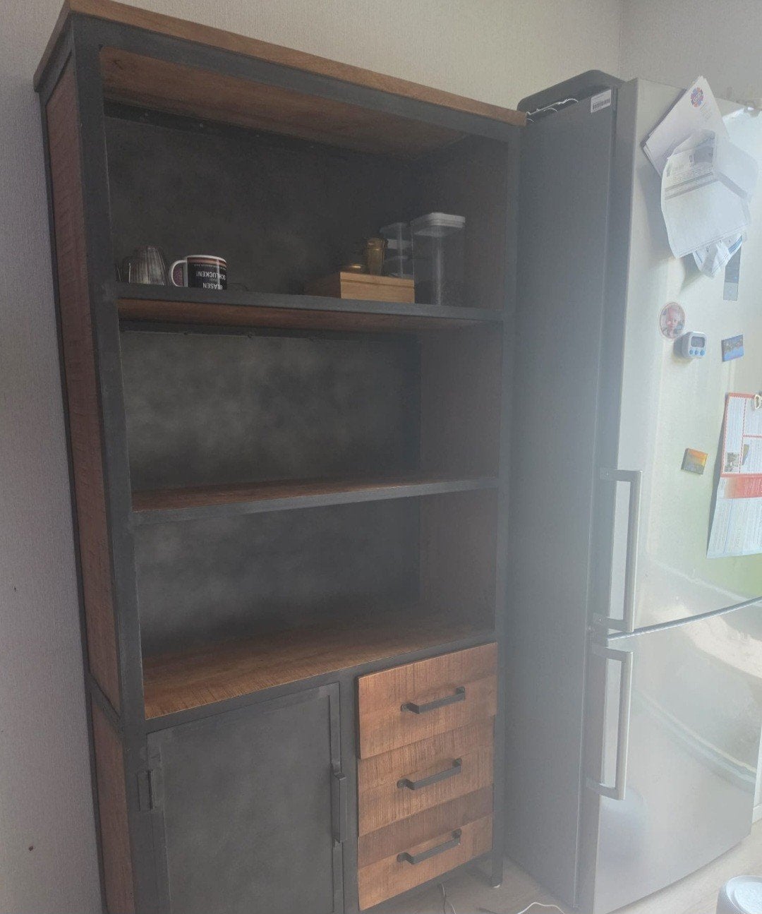 buffetkast mangohout, Huis en Inrichting, Ophalen, Zo goed als nieuw, 25 tot 50 cm, 200 cm of meer