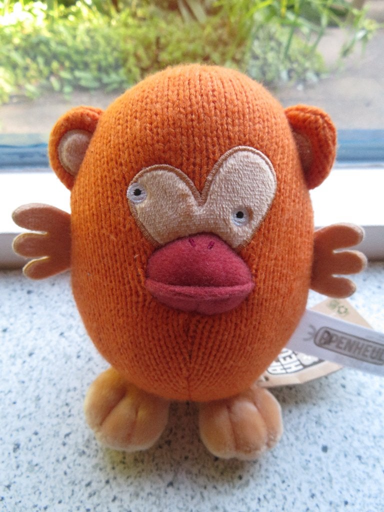 Oranje gebreid aapje aap van Apenheul of Petjes world, Oranje, Nieuw, Ophalen of Verzenden, Wasbaar