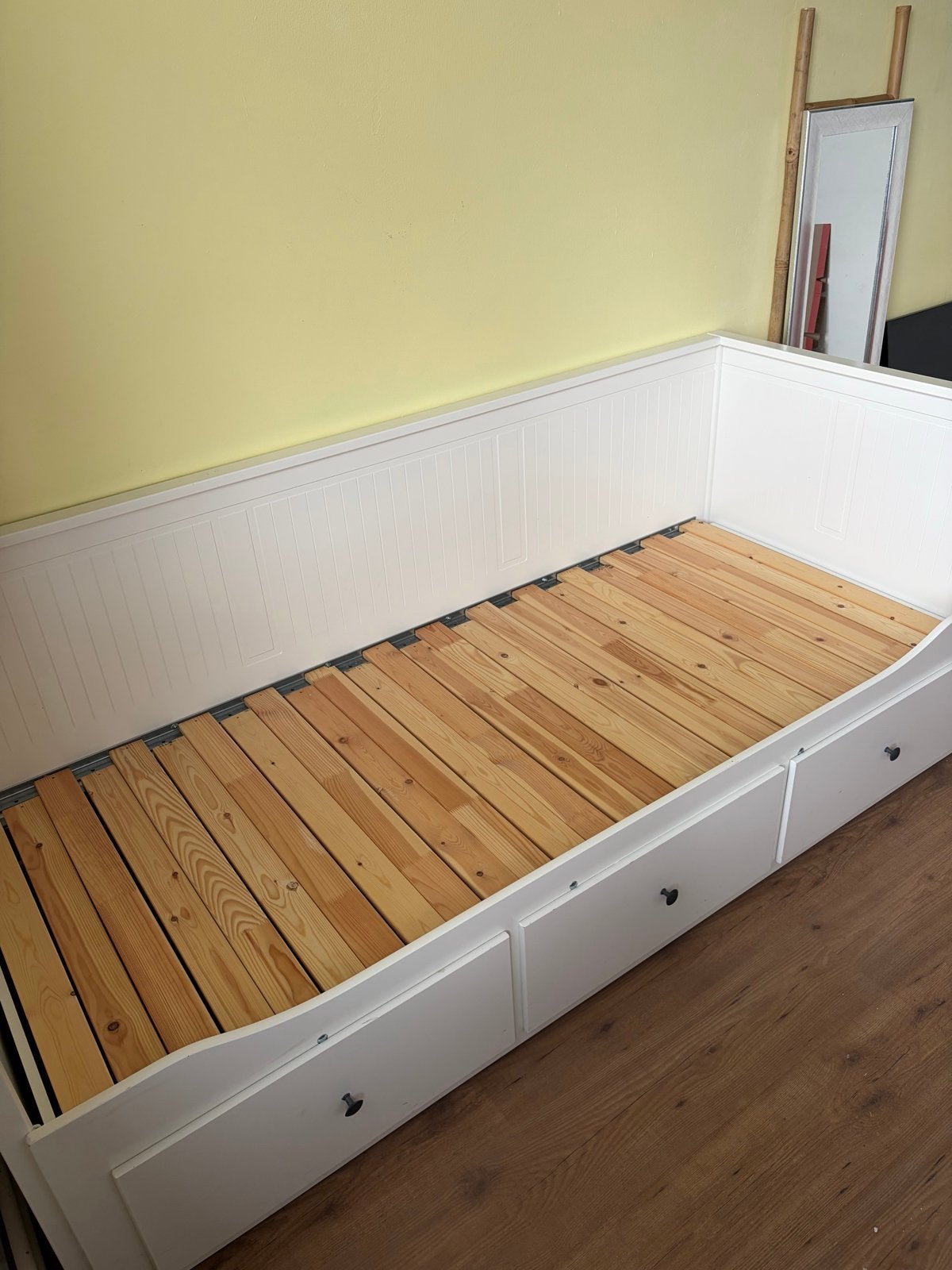 IKEA Hemnes bedbank met 3 lades - uitschuifbaar, Ophalen, Wit, Tweepersoons, 80 cm