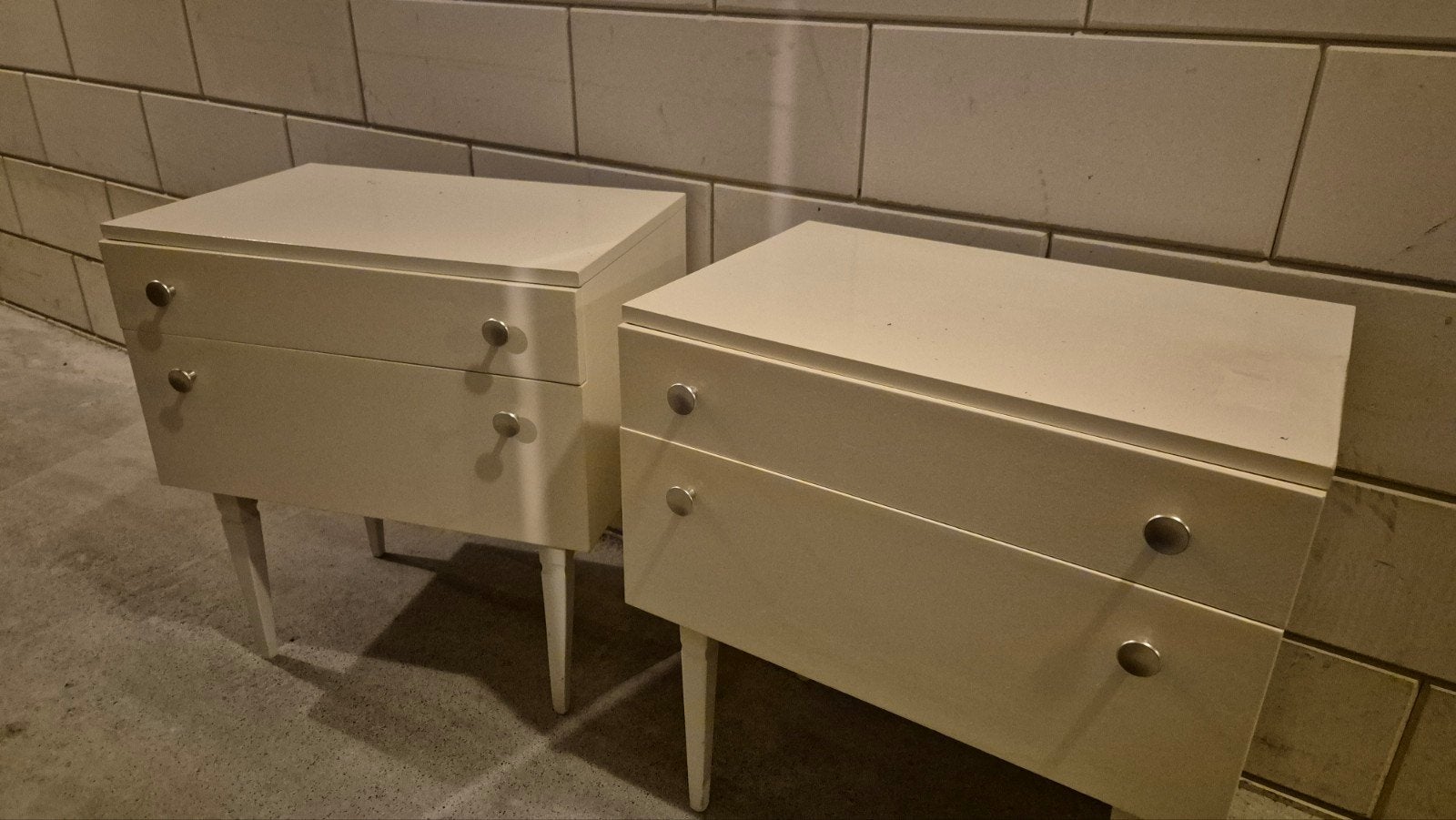 Vintage Nachtkastjes - Set van 2, Ophalen, Gebruikt, 55 tot 70 cm, 45 tot 65 cm