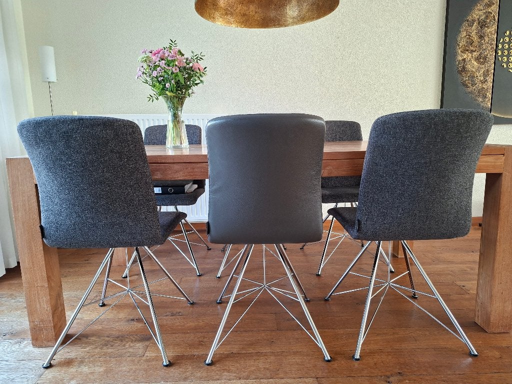 Mooie eetkamerstoelen 6 stuks!, Ophalen, Leer, Zo goed als nieuw, Vijf, Zes of meer stoelen