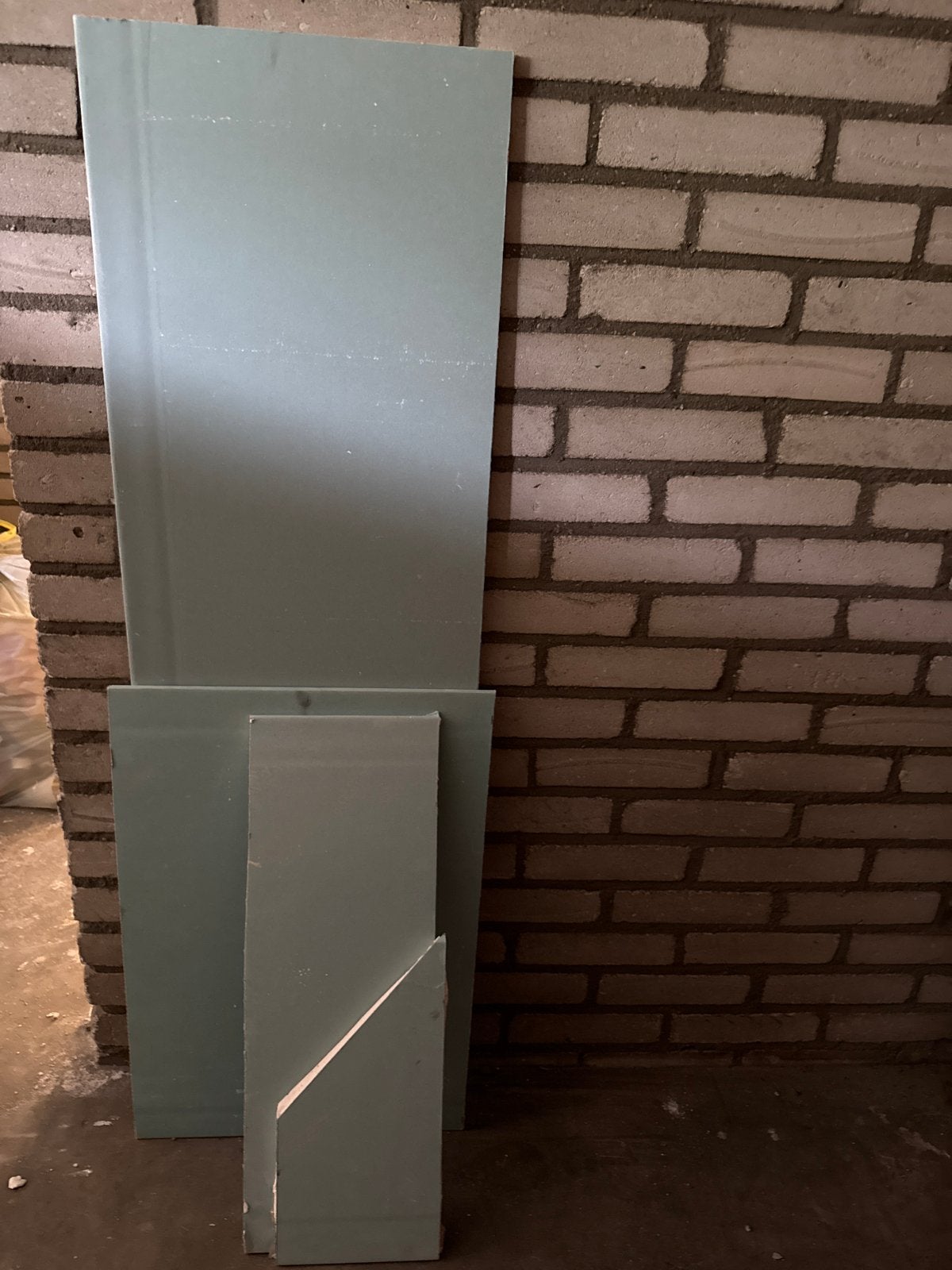 Restant blauwe gipsplaten (badkamer), Ophalen, Gebruikt, Overige materialen, Minder dan 20 mm