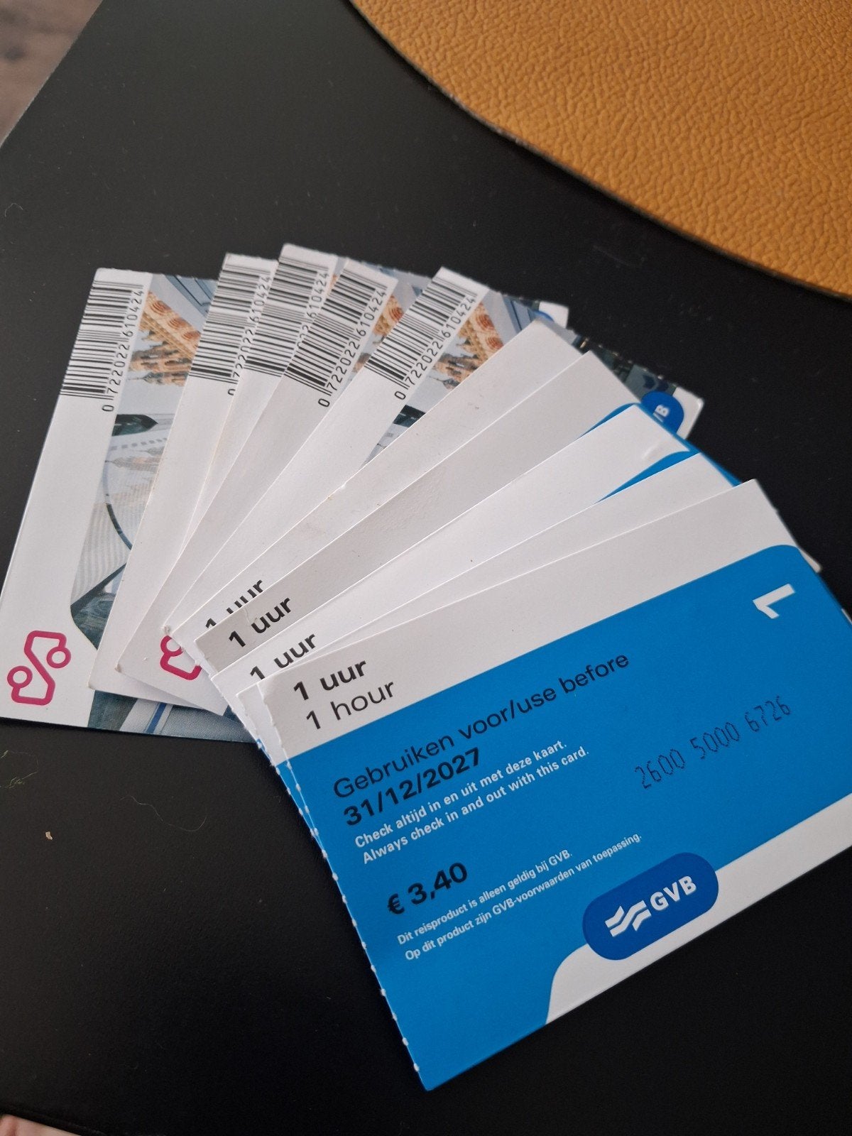 Chipkaart gvb 10 kaartjes, Eén persoon, Bus, Metro of Tram, Algemeen kaartje