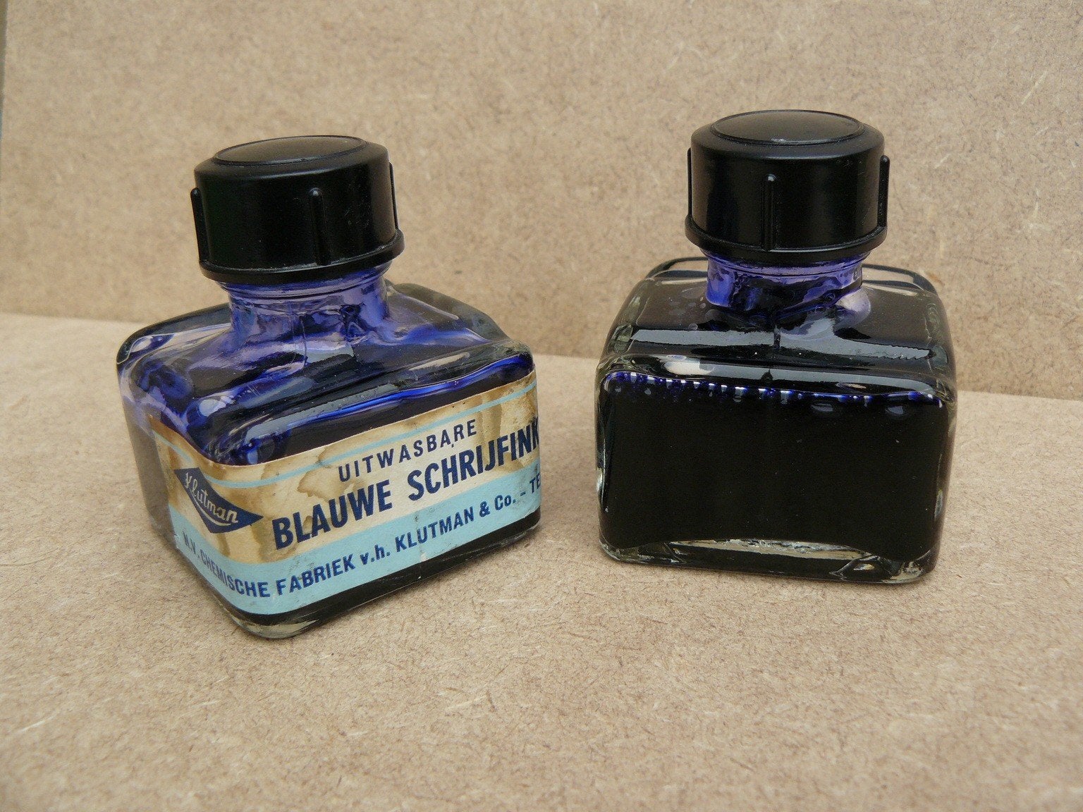 Schrijfinkt van Klutman - 2 flesjes kleur blauw, Verzenden, Gebruikt