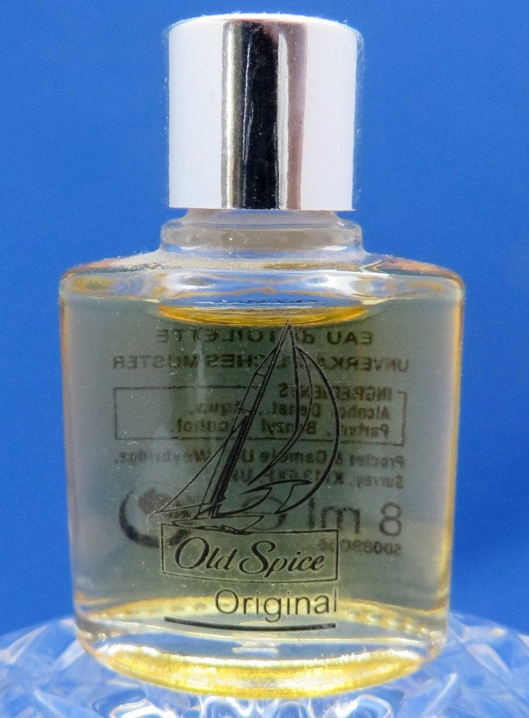 Mini - SHULTON - Old Spice Original - 8ml - edt - 4,9cm, Ophalen of Verzenden, Gebruikt, Miniatuur, Gevuld