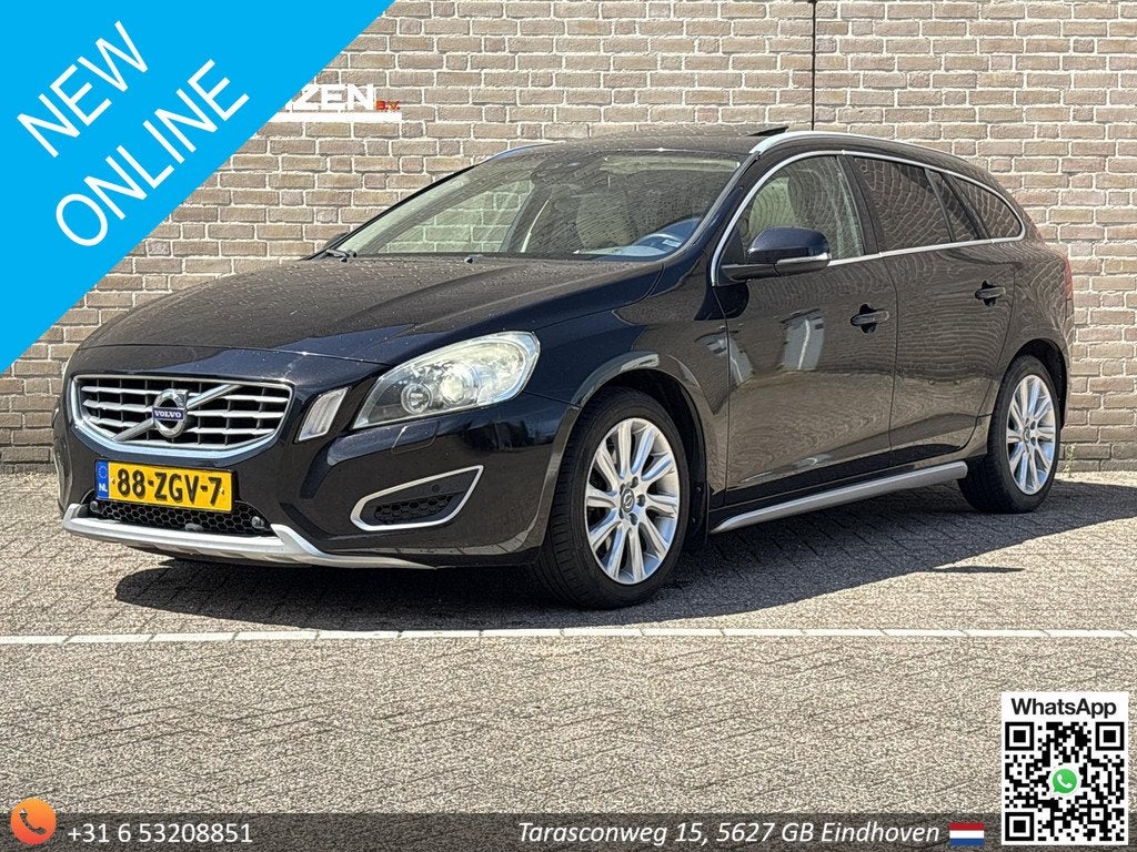 Volvo V60 2.4 D5 Summum | Schuifdak | Automaat | Leder | Nav, Euro 5, Zwart, Leder, Diesel