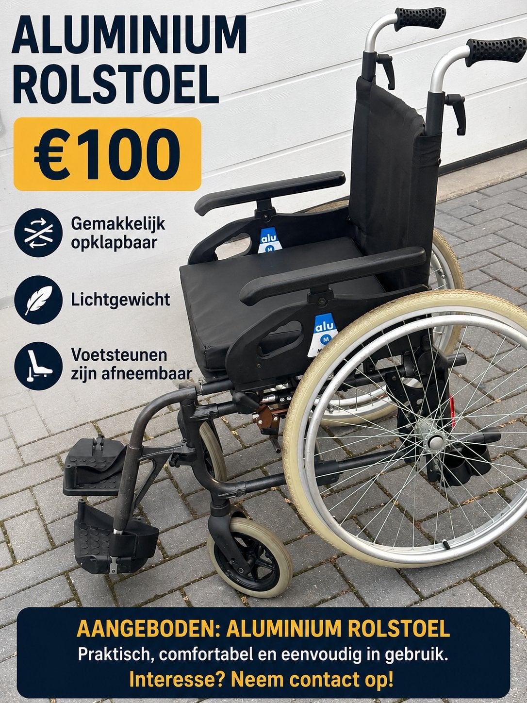 Lichtgewicht inklapbare rolstoel €100,00 !, Diversen, Minos lichtgewicht inklapbaar, Meer info ☎️0️⃣6️⃣➖2️⃣0️⃣9️⃣0️⃣1️⃣0️⃣4️⃣0️⃣